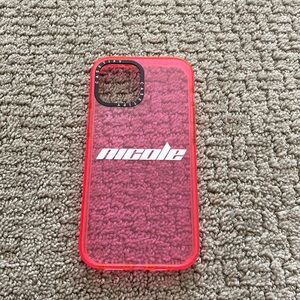 Casetify clear pink “NICOLE” case- Iphone 13 pro max
